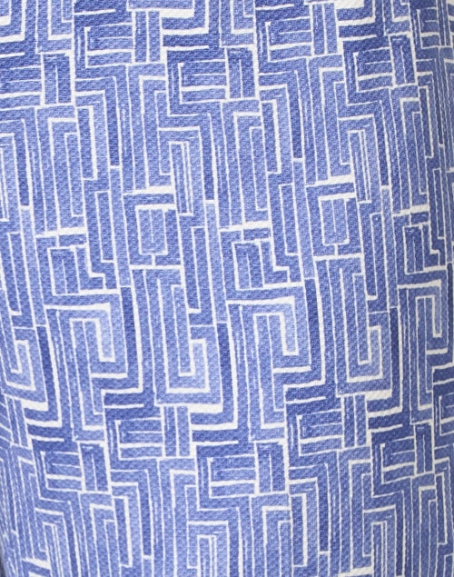 Stylish Blue Print Stretchable Cotton Dress Pants for Effortless Styling