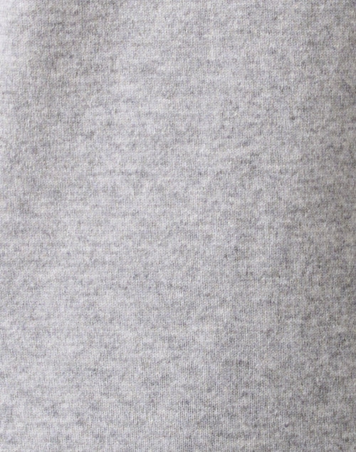 Stylish Grey Cashmere Knit Jacket with Drawstring Collar