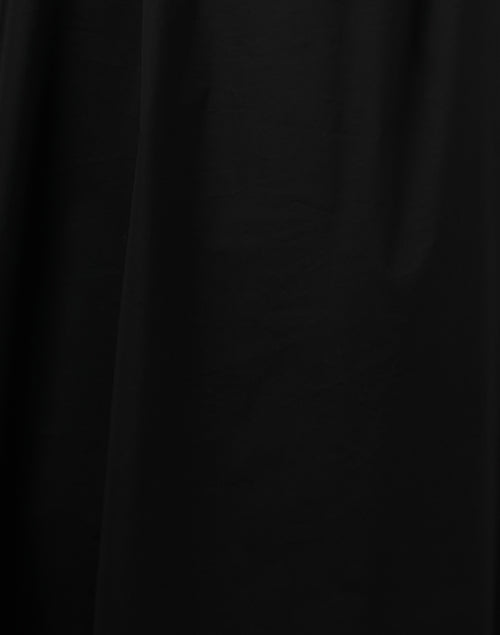 Elegant Black Cotton Blend A-Line Maxi Dress with Belt and Shoulder Details