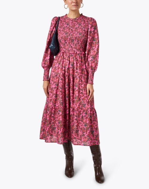 Ivy Cotton Dress with Pink Print - A Stylish Women's Summer Attire