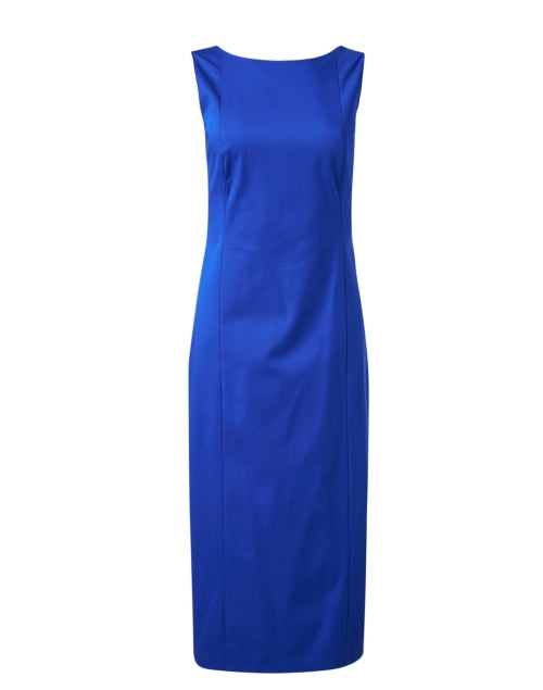 Elegant Cornflower Blue Cotton Blend Sheath Dress by Max Mara Studio