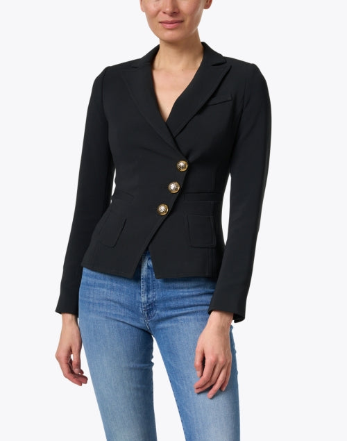 Black Stretchable Wrap-style Blazer for Fashionable Wear