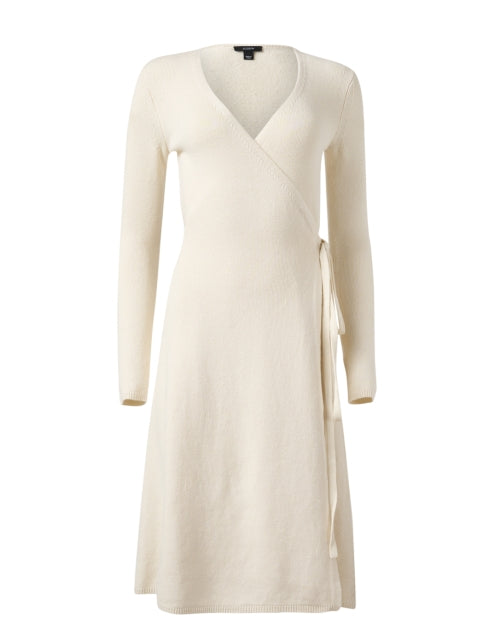 Elegant Ivory Linen-Cotton Blend Wrap Dress by Joseph