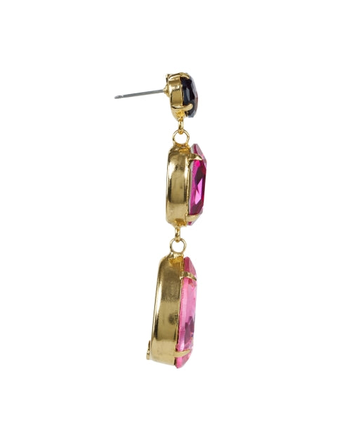 Stunning Aleena Fuchsia Crystal Drop Gold-Plated Brass Earrings