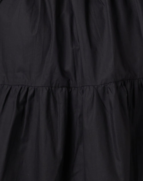 Victoria's Elegant Black Ruffled Maxi Cotton Dress for Women
