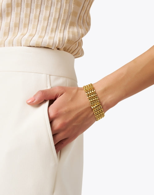 Luxurious 18k Gold - Plated Brass Mesh Chain Jewelry Bracelet