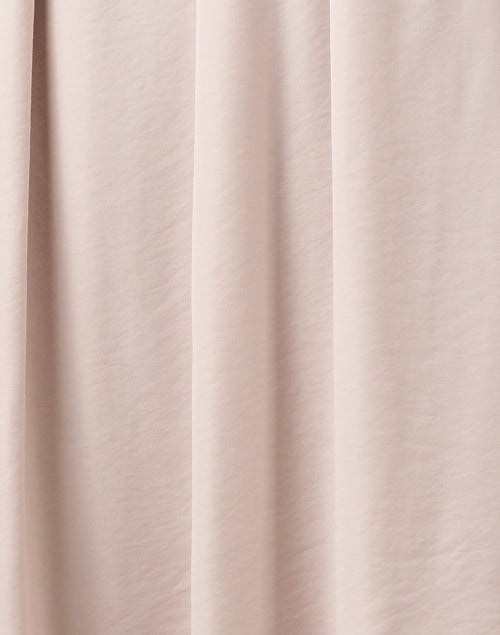 Stylish Beige Twill Midi Skirt with Elastic Waist and Soft Pleats