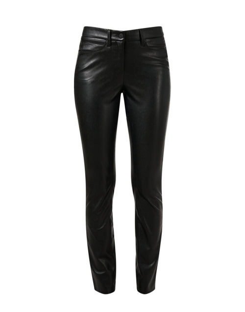 Ray Cambio Black Stretch Vegan Leather Cropped Slim-Fit Pants