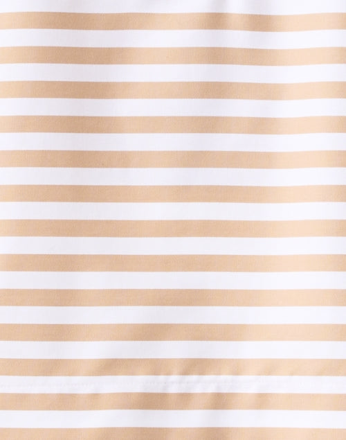 Aileen Women's Beige and White Striped Cotton Poplin Casual Top