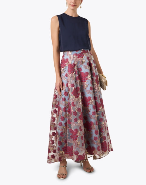 Ladies' Olivia Multi-Flowered Organza Maxi A-Line Skirt