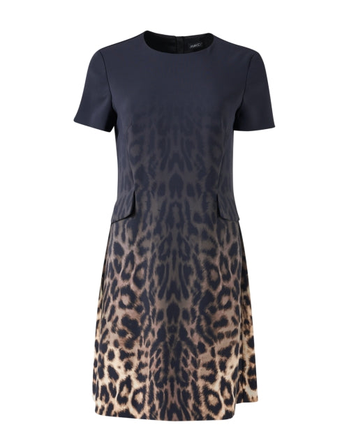 Stylish Ombre Overlaid Leopard Print Shift Dress for Fashionable Women