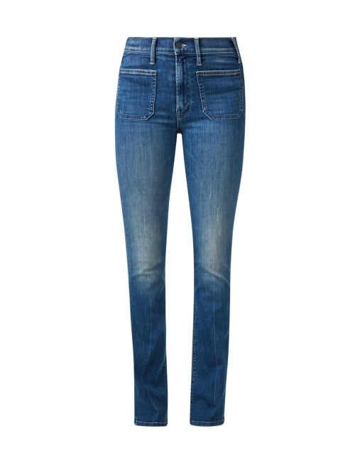 The Blue Insider Patch Pocket Straight-Leg Denim Jeans for Everyday Wear