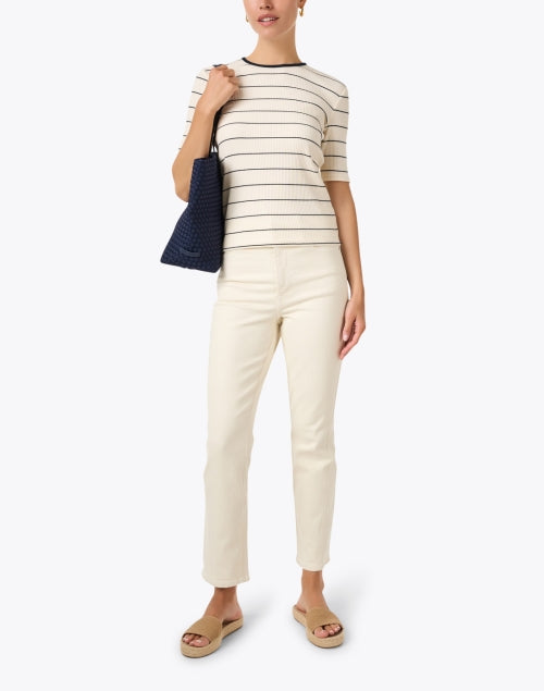 Cream Stretch Straight Leg Camilla Denim Jeans