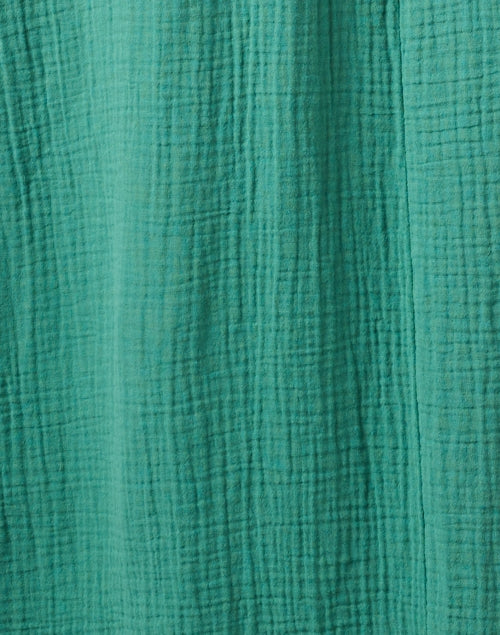 Selene Women's Green Cotton Gauze Casual Dress