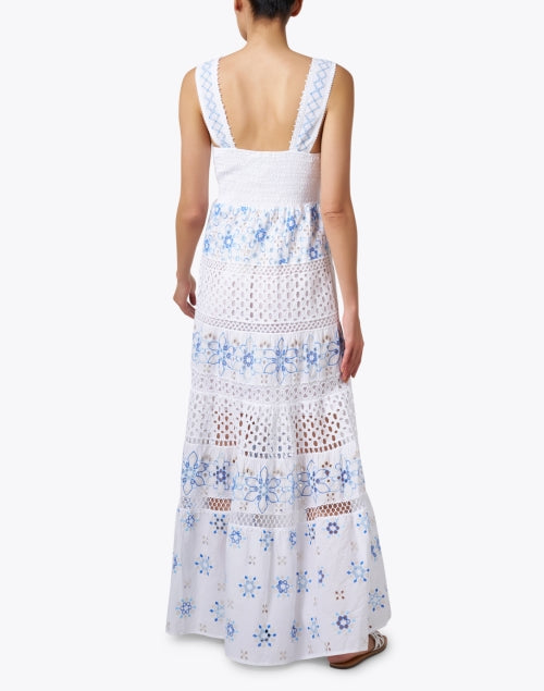 Appia Breathable White Cotton Dress with Intricate Embroidered Details
