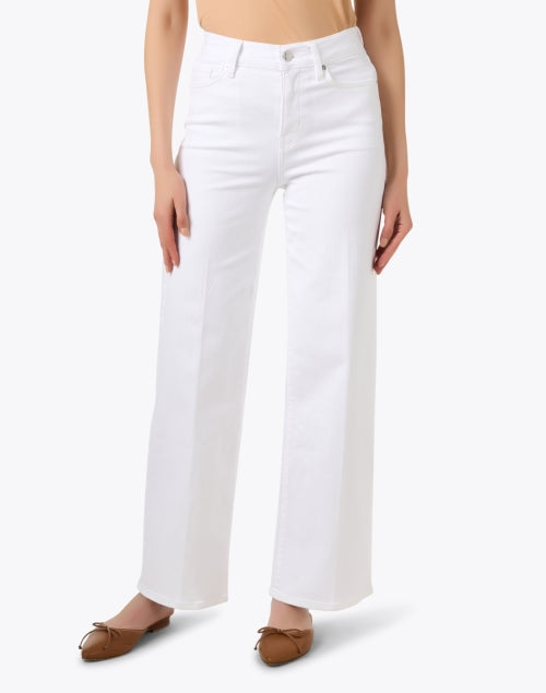 White Ultra - Wide Leg Premium Stretch Slim Palazzo Style Vintage - Inspired Jeans