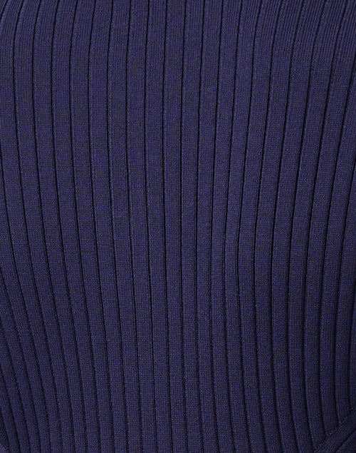 Navy and Green Pine Knit Shirt-Style Flare Dress