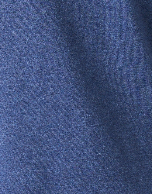 Stylish Indigo Knit Crew Neck Top with Button Cuff Detailing