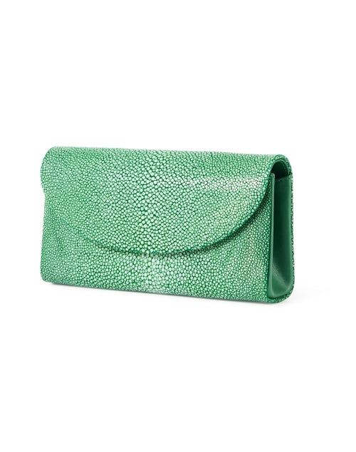 Gorgeous Emerald Baby Grande Stingray Leather Clutch with Chain Strap