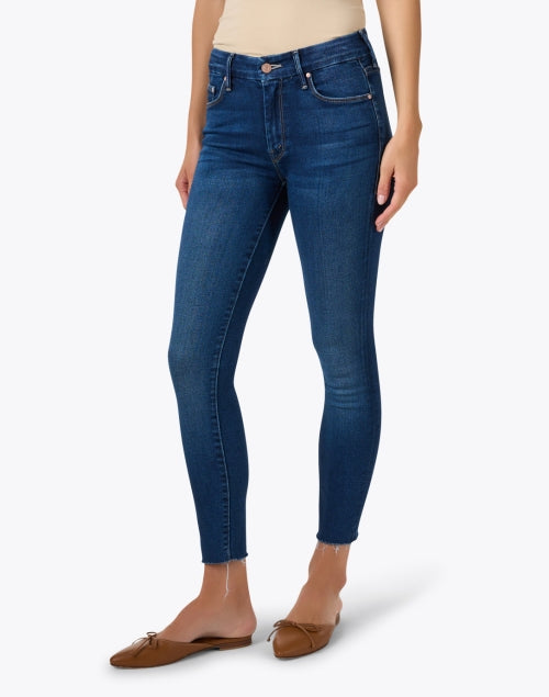 The Fashionable Dark Mid-Rise Skinny Denim Jeans - Mother's Popular Looker Style