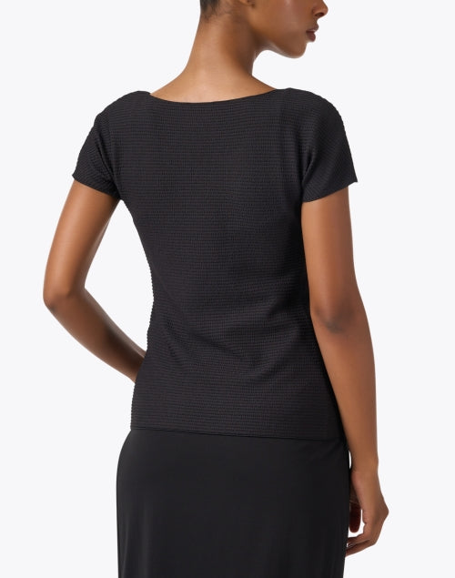 Black Ribbed Women's Fashion Top by Emporio Armani