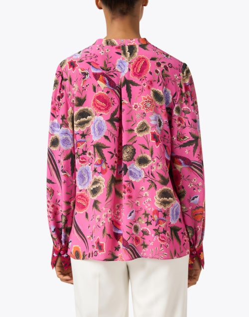 Stylish Fionna Blouse in Pink Silk with Print