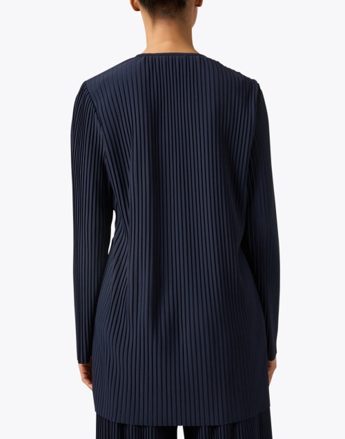 Stylish Fiesta Navy-Colored Pleated and Belted Women's Cardigan