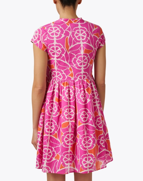 Feloi Charming Pink Patterned Women's Summer Dress