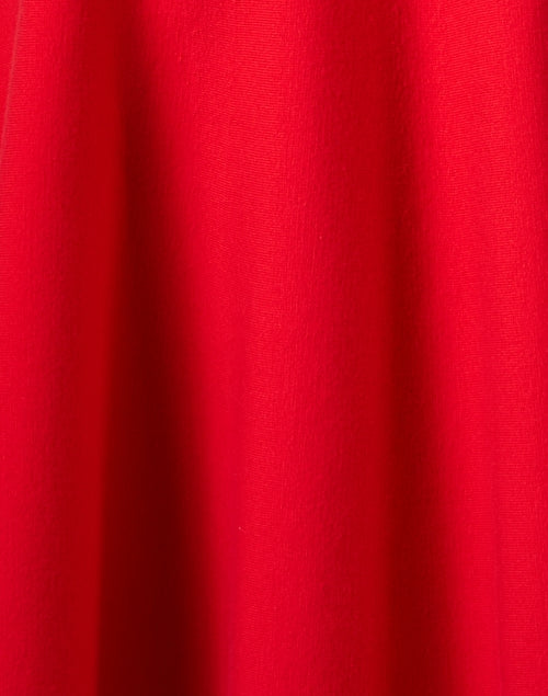 Stylish Coral Knit Fit-and-Flare Women's Dress
