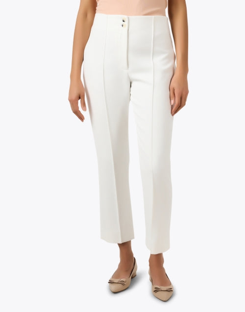 Veronica Beard's Chic Ivory Flare-Leg Crop Pants