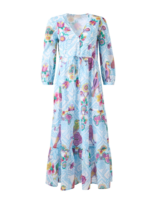 Banjanan's Blue Castor Floral Print Women's Maxi Dress