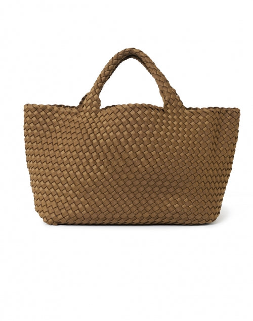 Medium Mink Brown Woven St. Barths Handbag for Effortless Style
