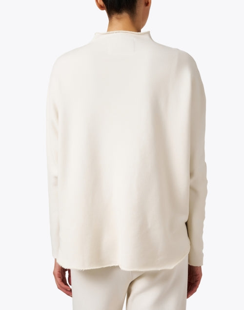 Effie Ivory Cotton Casual Funnel Neck Sweatshirt for Fall Season