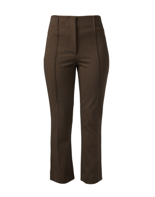 Veronica Beard Kean Ankle-Length Brown and Black Checked High-Rise Pants