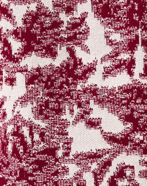 Jessica Women's Fashionable Burgundy Print Knit Cardigan