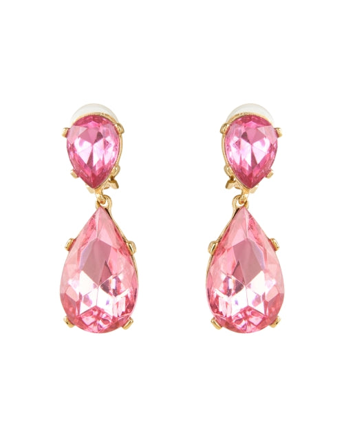 Stunning Gold-Plated Pink Teardrop Clip-On Earrings by Kenneth Jay Lane