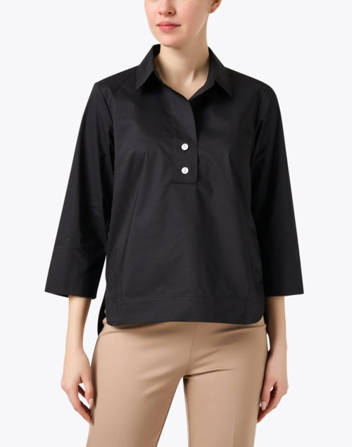 Aileen Stylish Black Cotton - Mixed Blend Women's Top