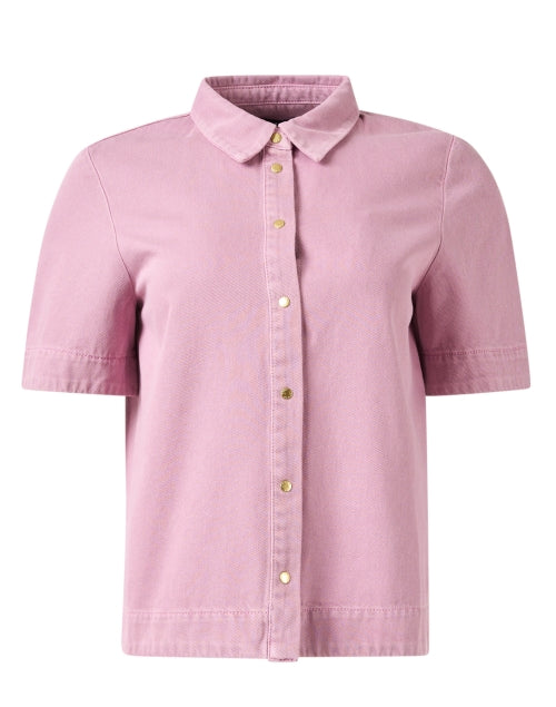 Gorgeous Pink Denim Camilia Button - Front Top for Transitional Season