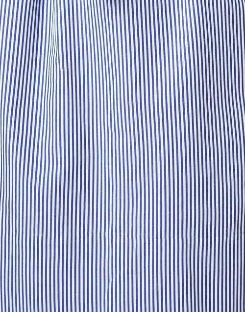 Navy and White Striped Lightweight Cotton - Blend Breezy Shirt Dress