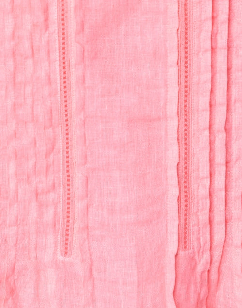 Stylish Pink Linen Shirt with Delicate Pintuck Detailing
