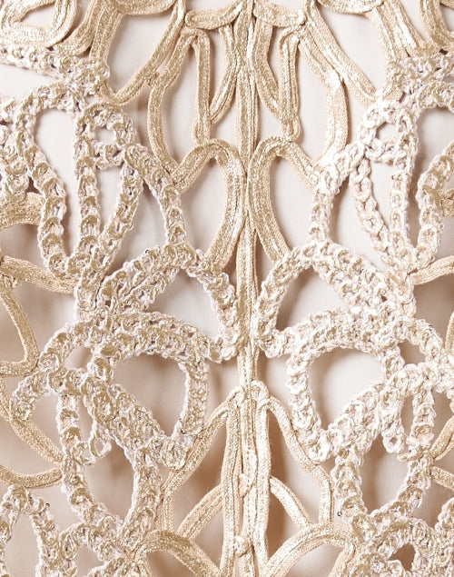 Exquisite Gold Metallic Lace Women's Topper Jacket