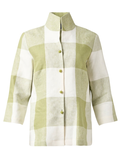 Stylish Ronette Women's Green Print Linen Fashion Jacket