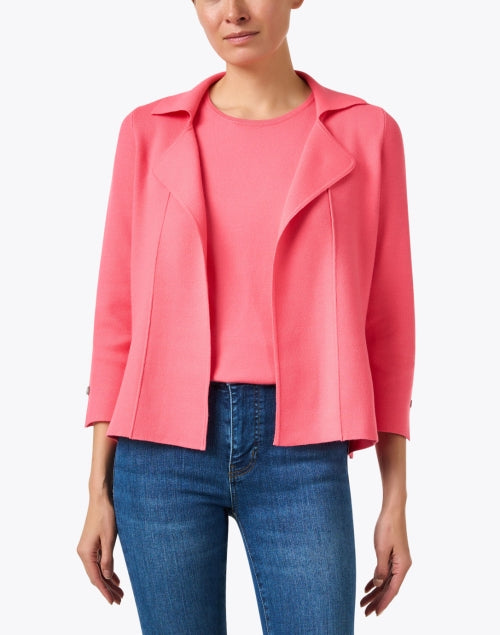 Stylish Blossom Pink Women's Knitted Jacket for a Sophisticated Look