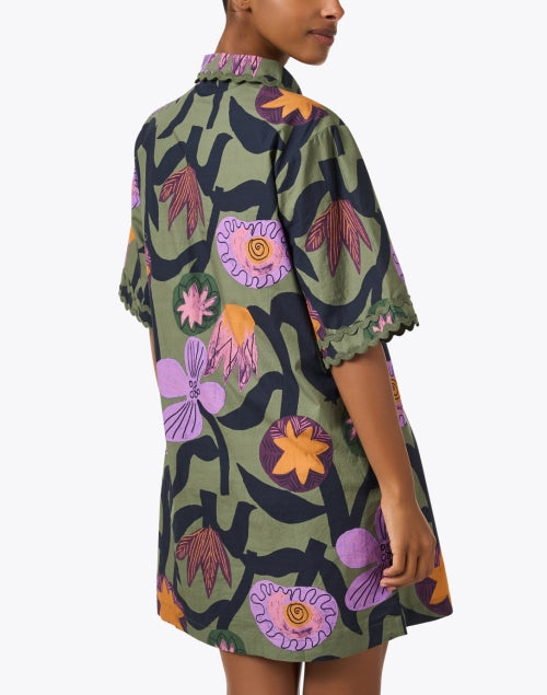 Stylish Bergen Olive Green Multi - Patterned Printed Shirt - Style Dress for Fashionable Women