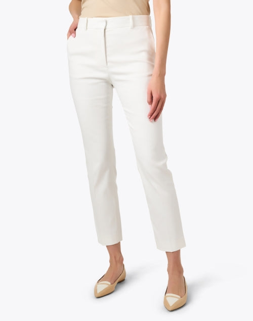 Coleman Men's Ivory Gabardine Stretch Fabric Tailored Slim - Leg Trousers
