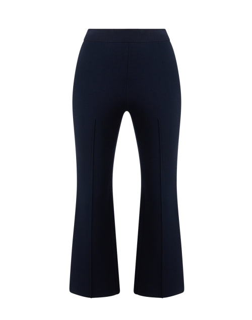 Rene Flare Leg Navy Knit Stretch Blend Pants