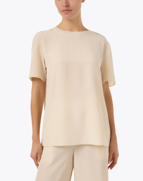 Ivory Silk Short-Sleeved Rubin Women's Fashion Top