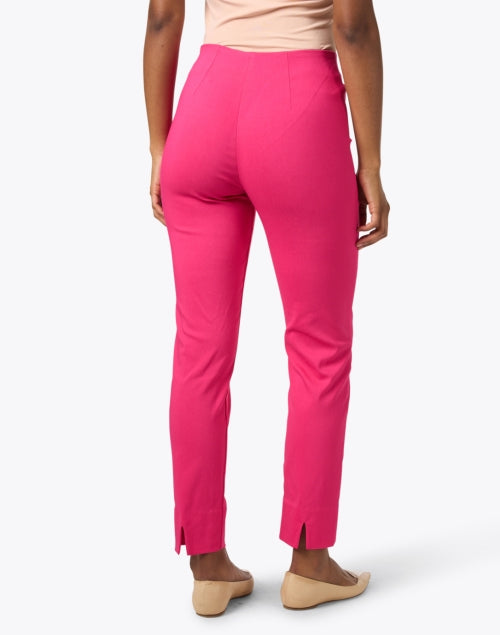 Equestrian's Stylish Fuchsia Mid - Rise Stretch Pull - On Pants