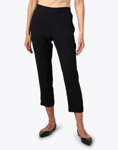 Hilary Black Satin Matte Tapered Leg Pants for All-Day Comfort
