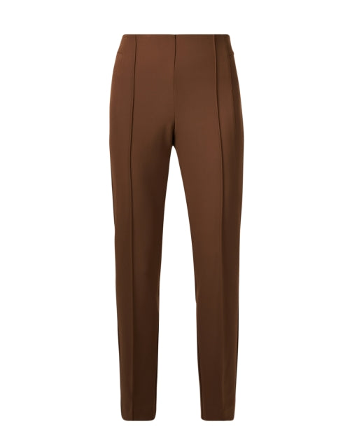 Stylish Dark Brown Stretch Pintuck Slim-Fit Gramercy Pants